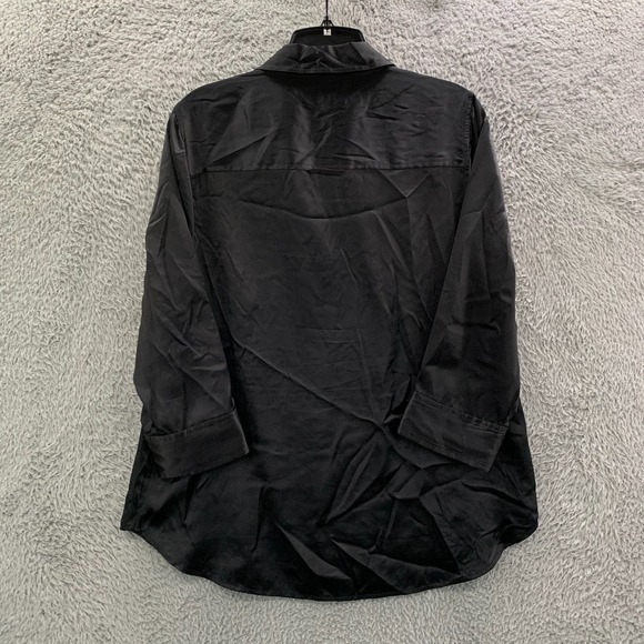 L'Agence Shirt Womens Large Button Up Blouse Top Black - Picture 2 of 7